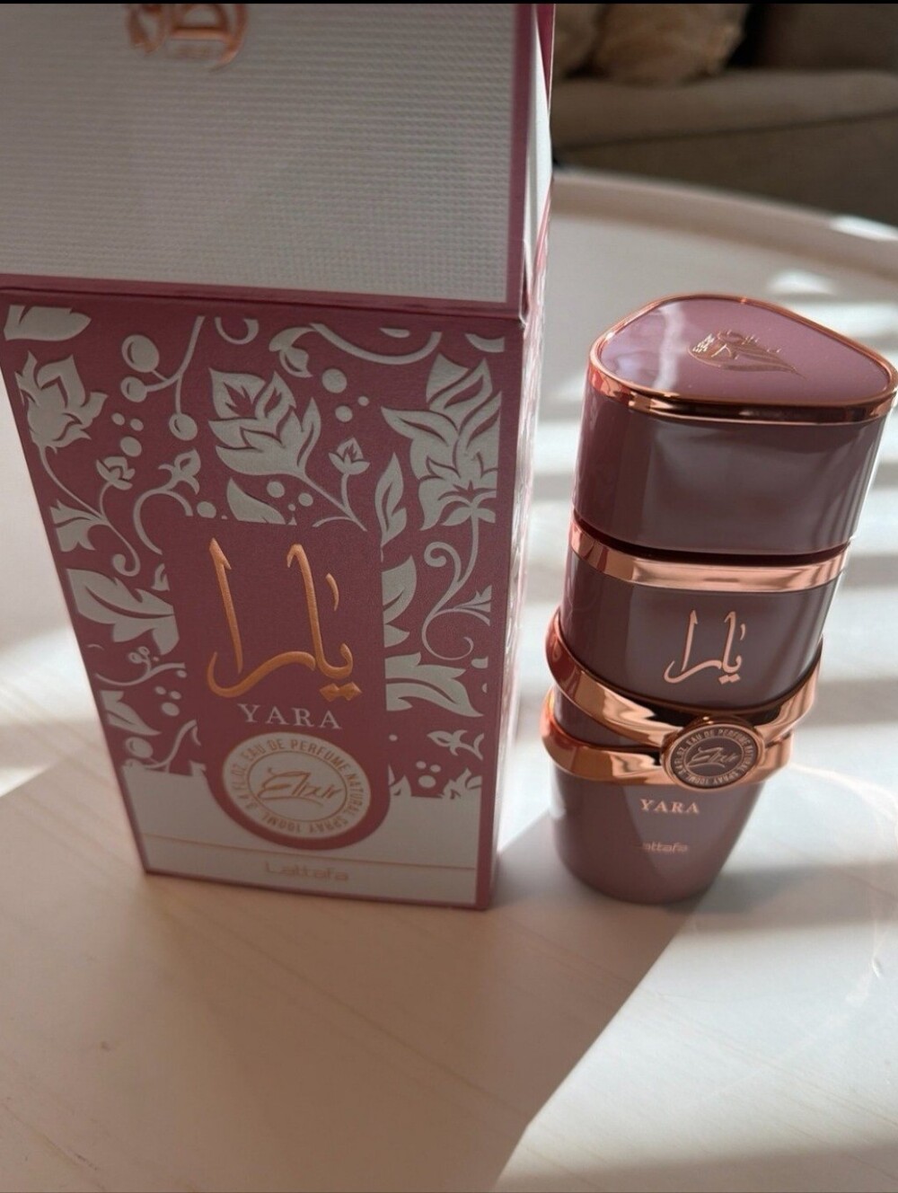 Yara Elixir Women's Eau de Parfum in Pink with Rose Gold Accents